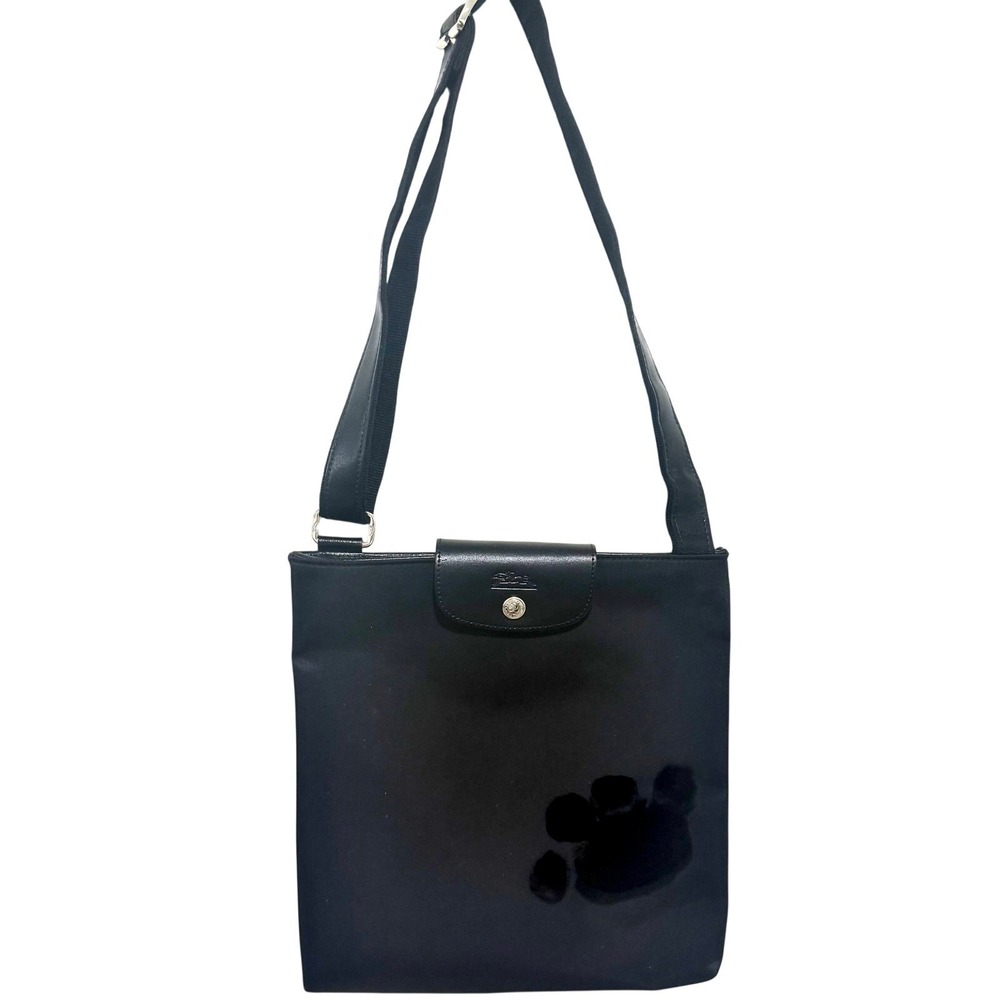 Vintage Longchamp Le Pliage "Déposé" Crossbody / Shoulder Bag Black Nylon France - Picture 3 of 13